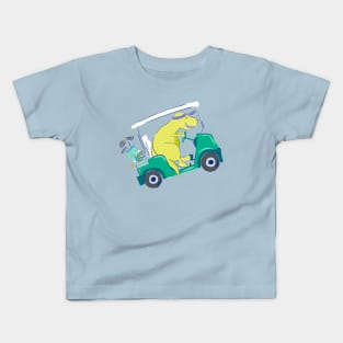 Golf Carting Dino Kids T-Shirt